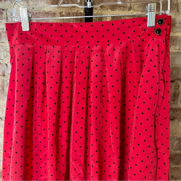 Vintage Red Polka Dot Maxi Skirt -Size 6 -SK11 - Picture 2 of 7